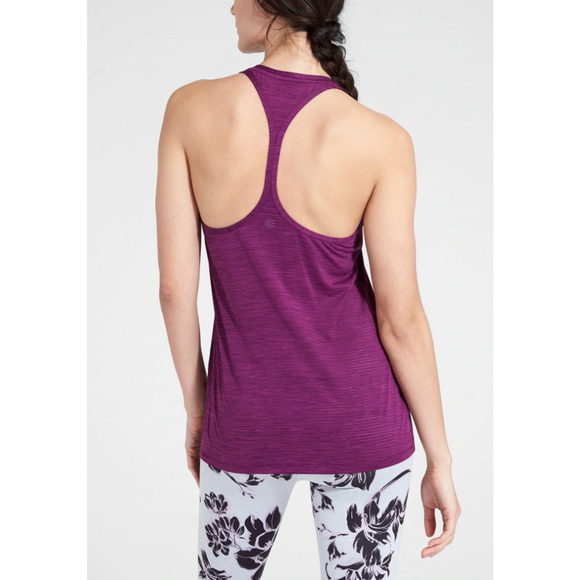 Athleta Tank Women XS Extra Small Pacific High Neck Shadow Striped Chi Racerback - Picture 12 of 13